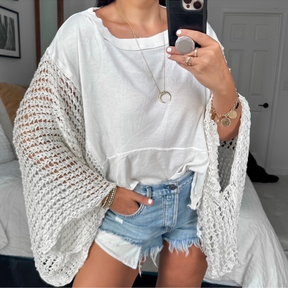 Free People Sundae Crochet Tee - Picture 4 of 7